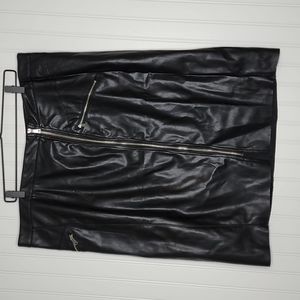 Dex faux Leather Zip Mini Skirt